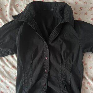 cute black button-up shirt